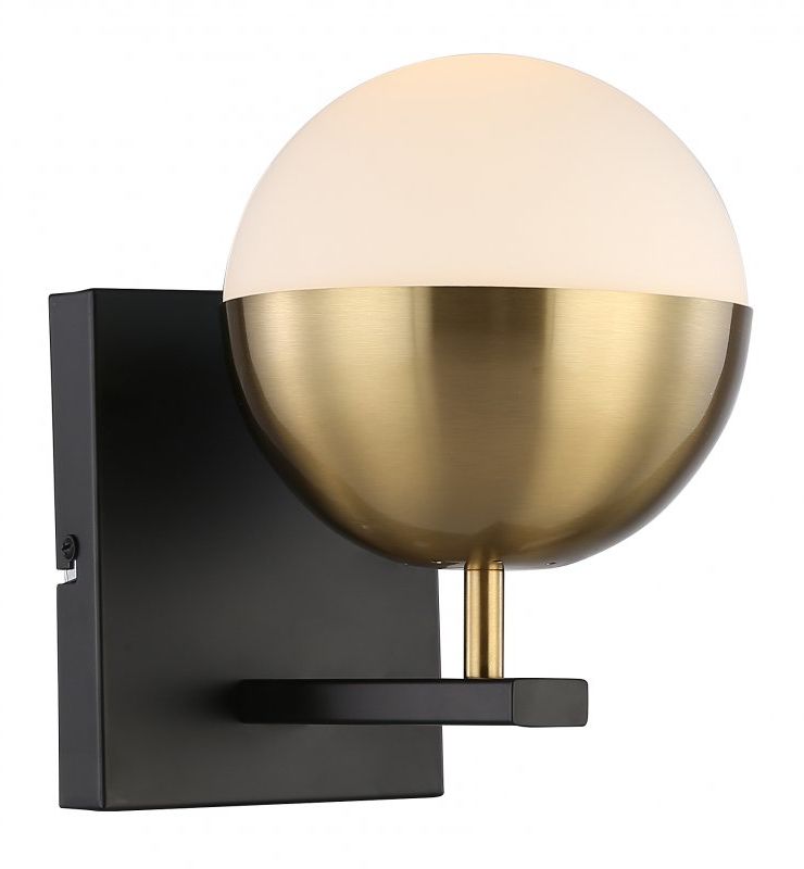 GTV Abies nástenná lampa 1x40 W čierna-zlatá OS-ABIESW-40-DEC