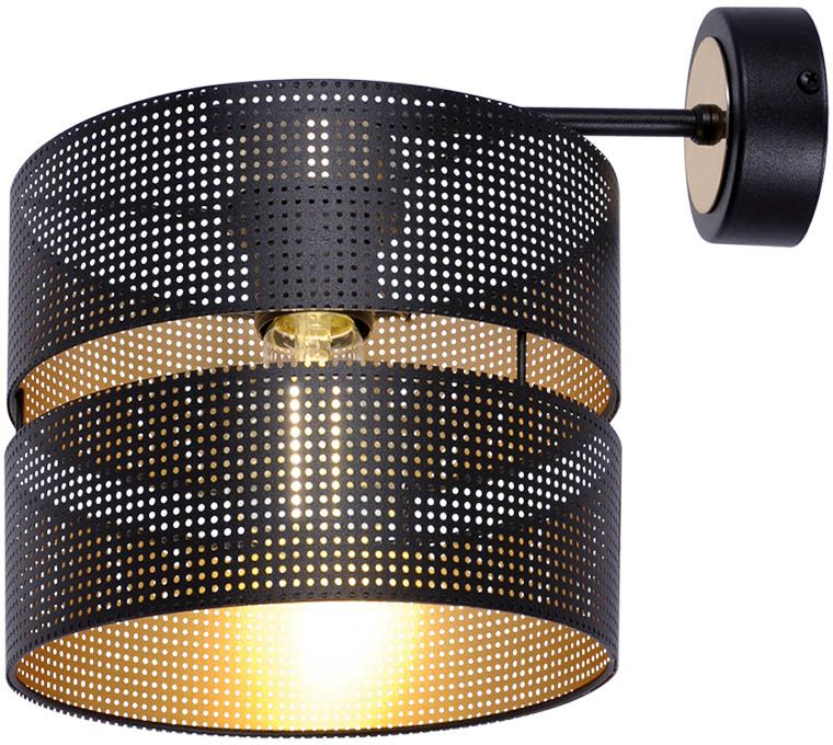 Kaja Malavi nástenná lampa 1x15 W čierna-zlatá K-5504
