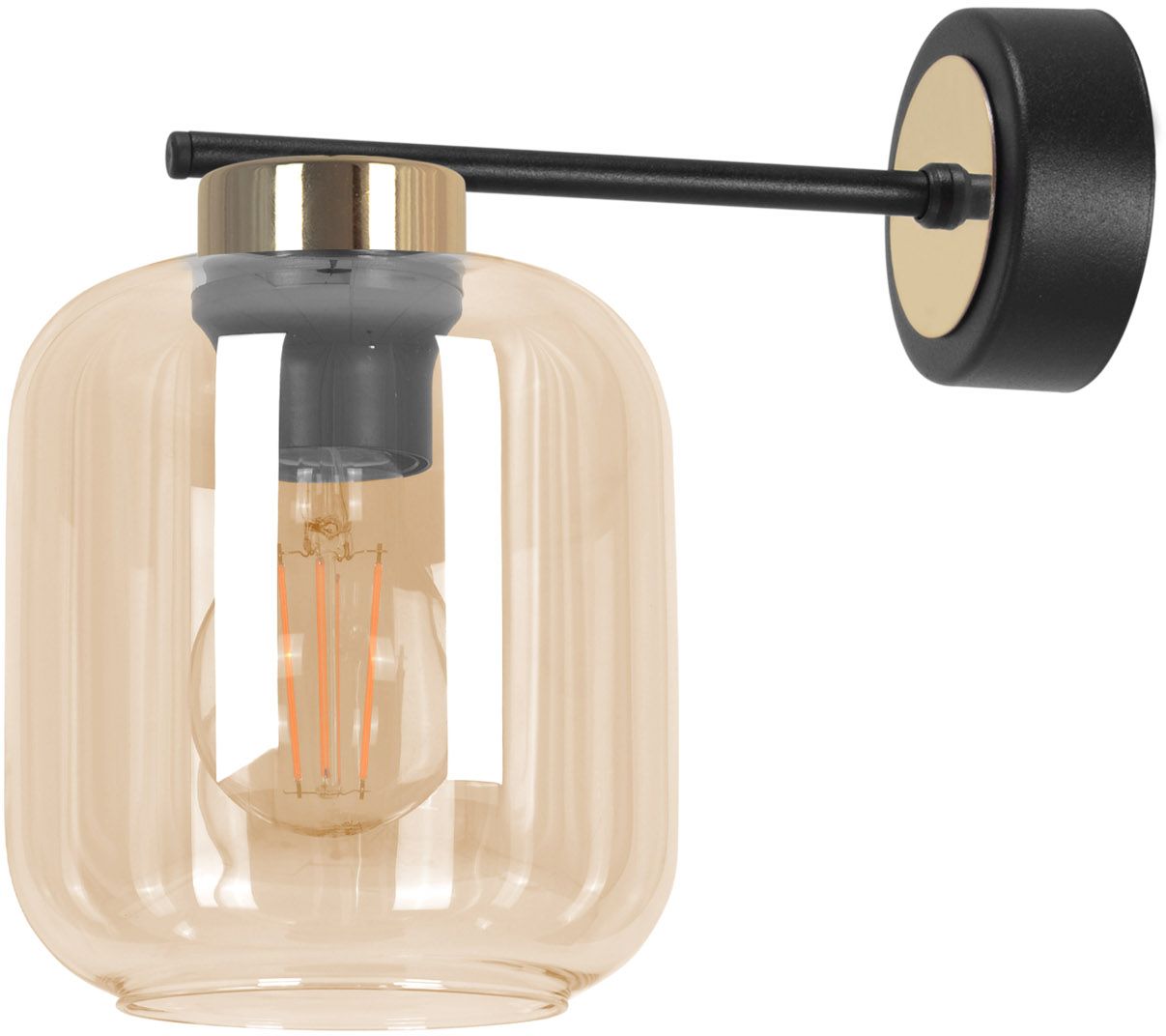 Kaja Iga nástenná lampa 1x15 W čierna-zlatá-jantárová K-5513