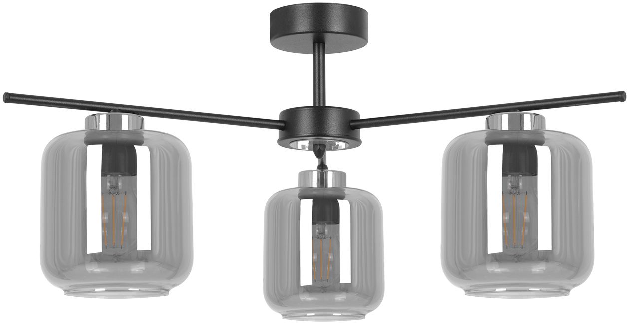 Kaja Piega stropné svietidlo 3x15 W čierna-strieborná-grafitová K-5516