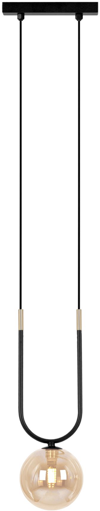 Kaja Goldi závesné svietidlo 1x10 W čierna-zlatá-jantárová K-5595