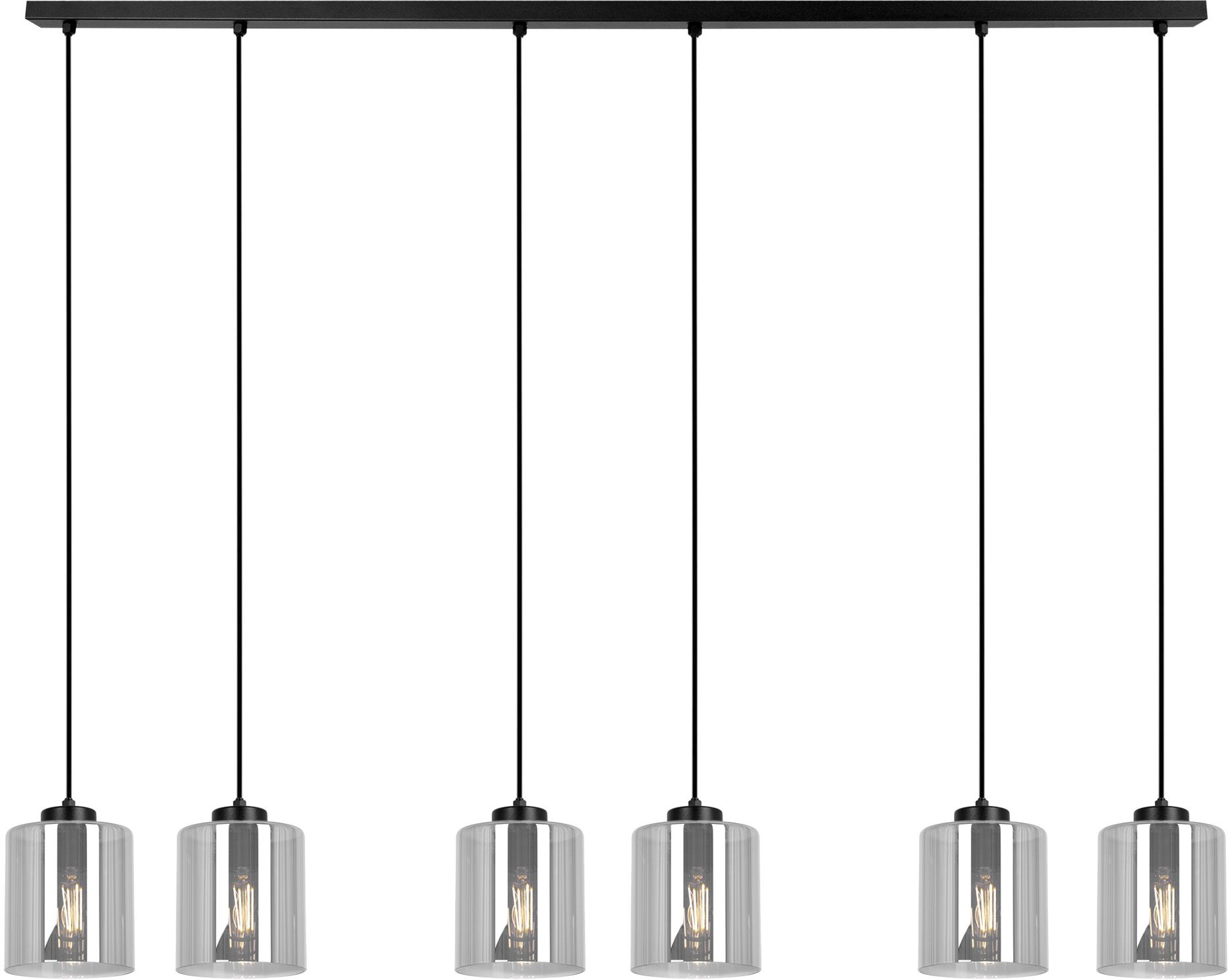 Kaja Miri závesné svietidlo 6x15 W čierna-grafitová K-5577