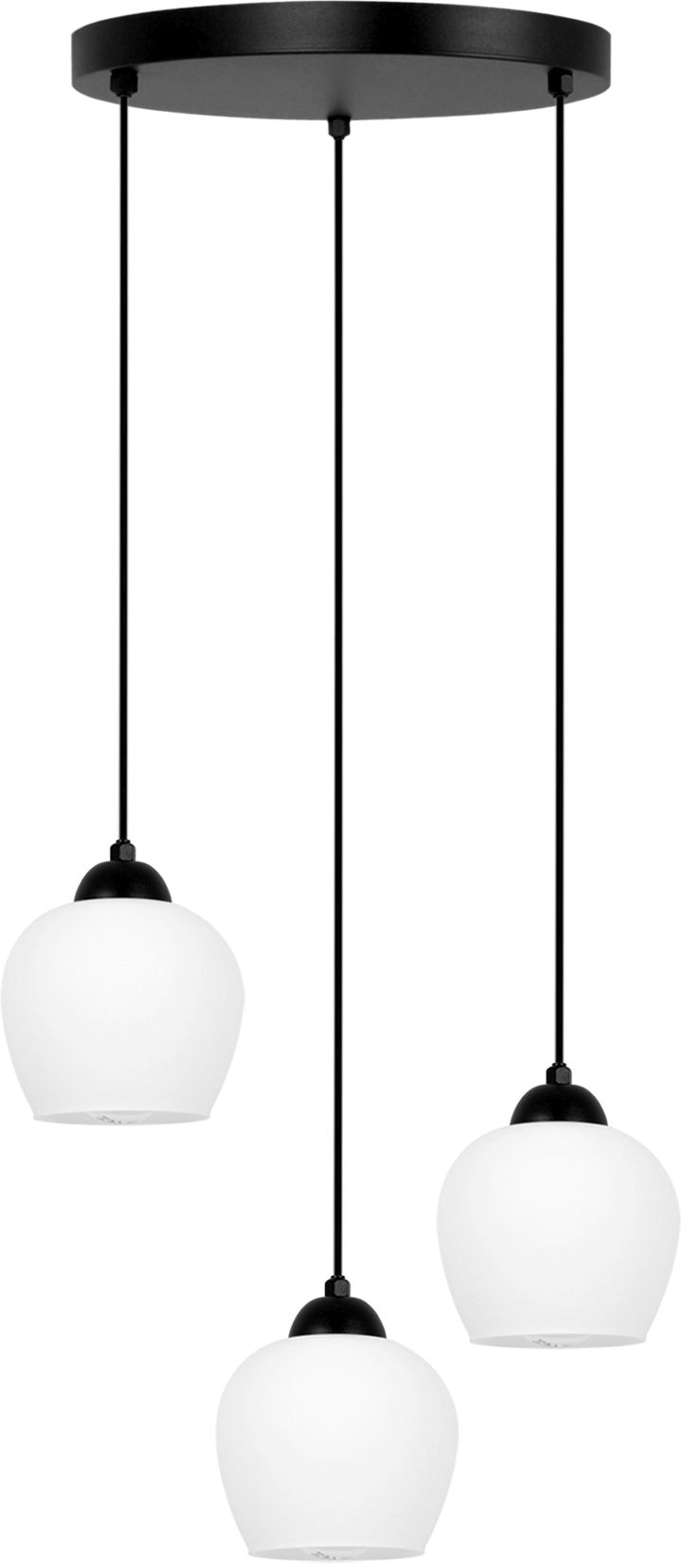 Kaja Abro závesné svietidlo 3x15 W biela-čierna K-5601
