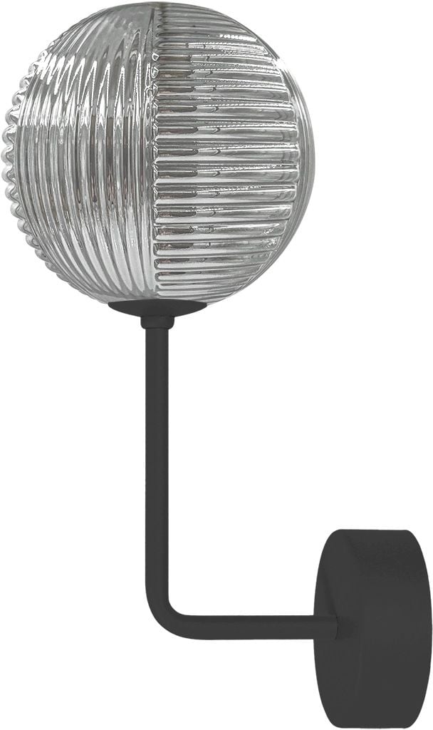 Kaja Greta nástenná lampa 1x10 W čierna-priehľadná K-5718