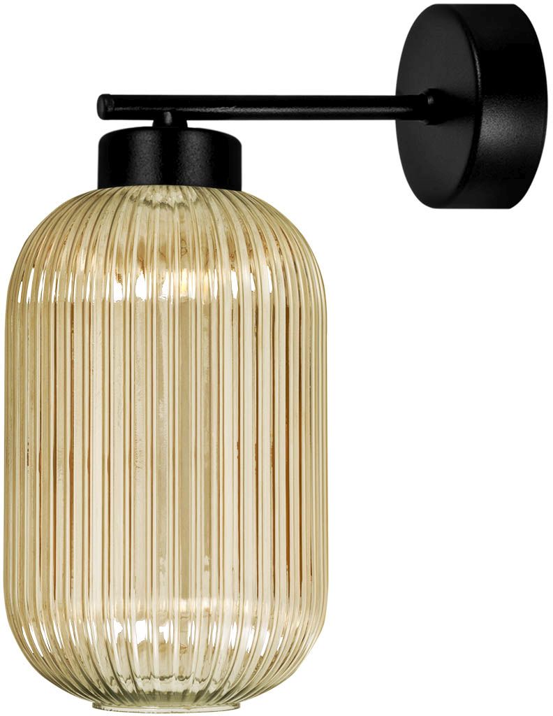 Kaja Fadiga nástenná lampa 1x15 W čierna-jantárová K-5747