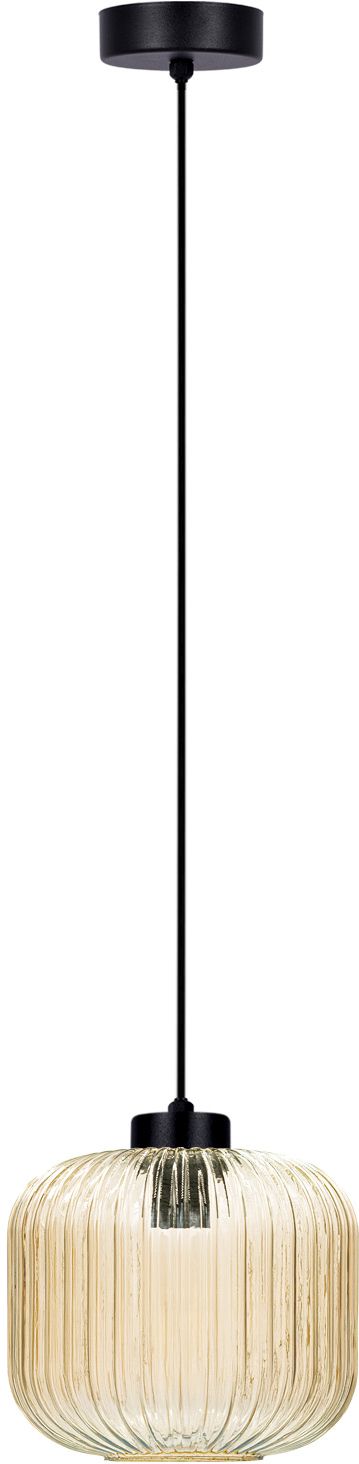 Kaja Clark závesné svietidlo 1x15 W čierna-jantárová K-5650