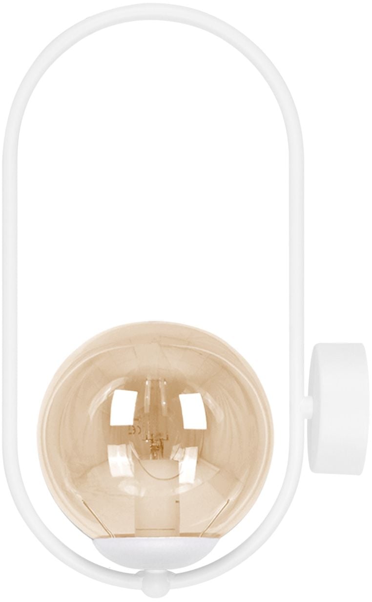 Kaja Alma nástenná lampa 1x10 W biela-jantárová K-5308