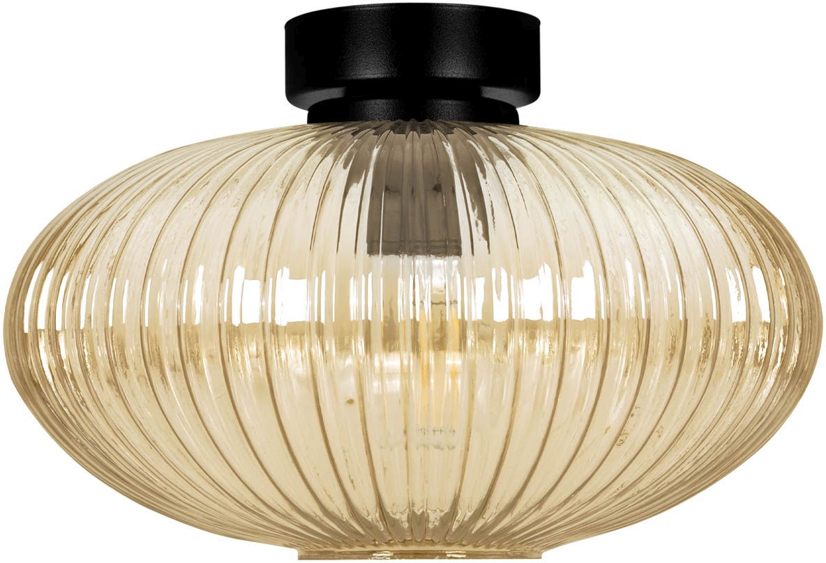 Kaja Drop stropné svietidlo 1x15 W čierna-jantárová K-5674