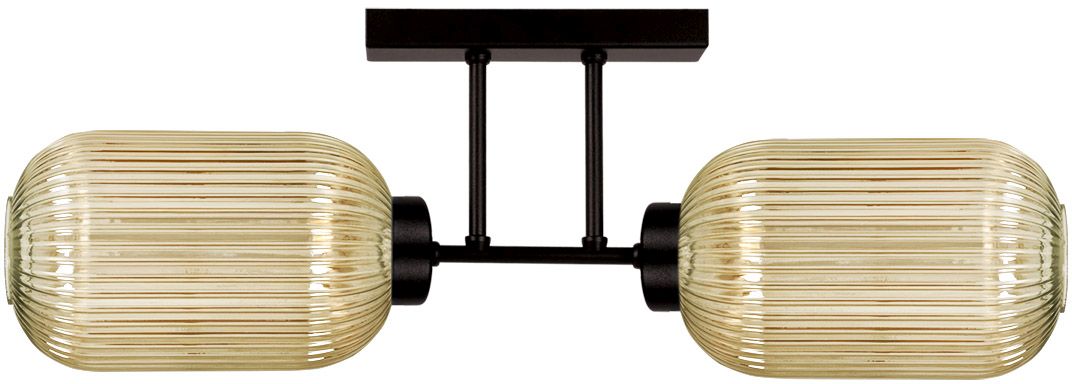 Kaja Fadiga stropné svietidlo 2x15 W čierna-jantárová K-5743