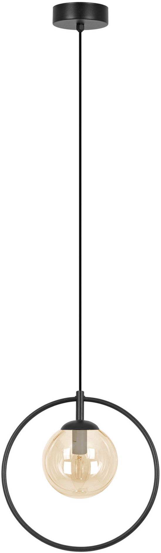 Kaja Venta závesné svietidlo 1x10 W čierna-jantárová K-5476