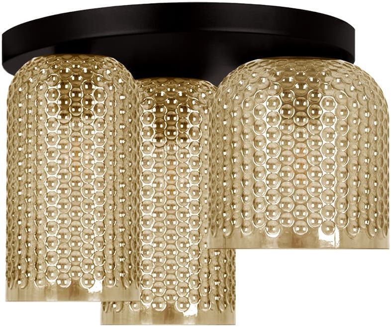 Kaja Capri stropné svietidlo 3x15 W čierna-jantárová K-5625