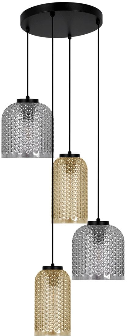 Kaja Capri závesné svietidlo 4x15 W čierna-jantárová-grafitová K-5627