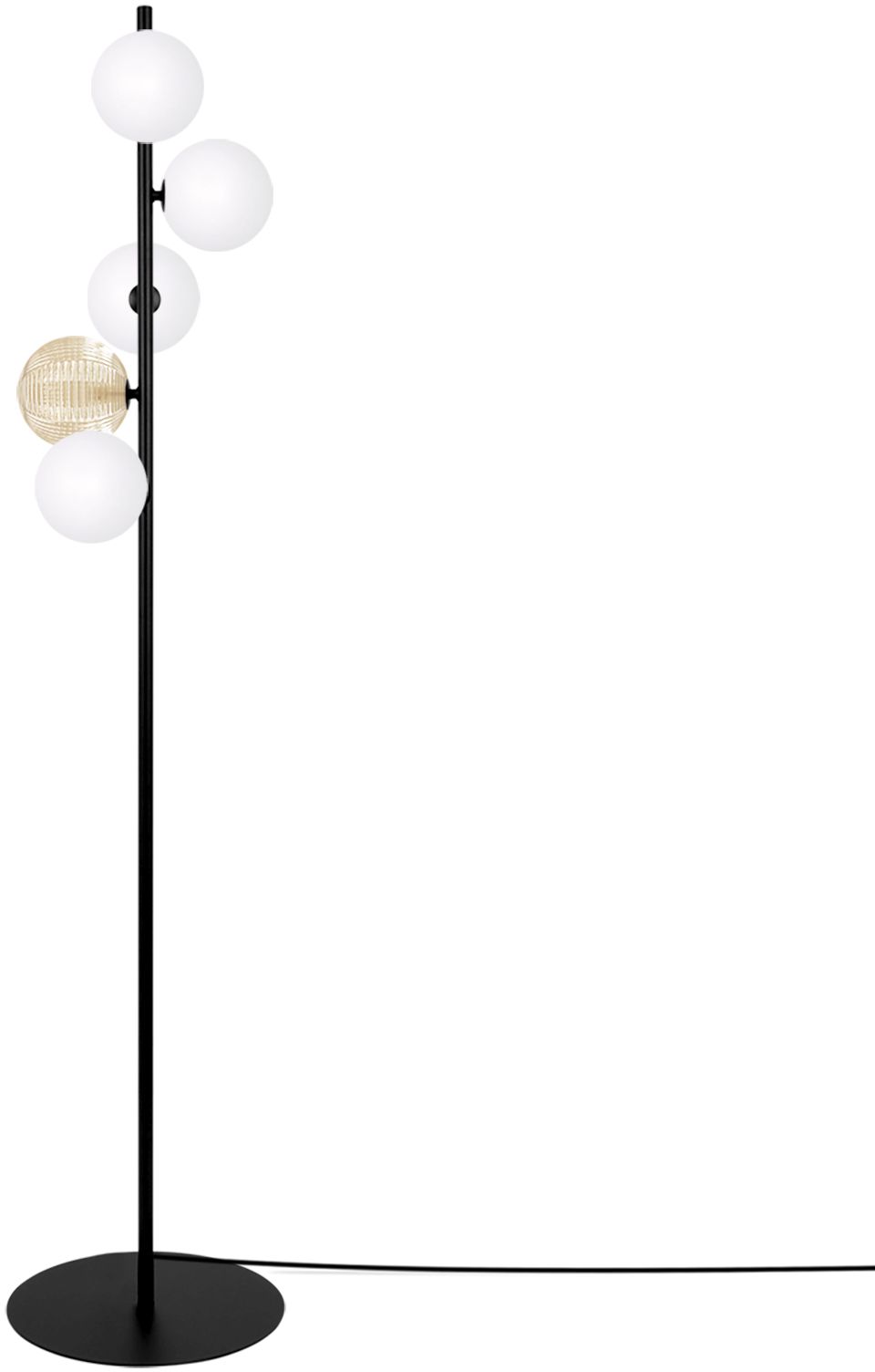 Kaja Saturno stojaca lampa 5x10 W biela-čierna-jantárová K-5696