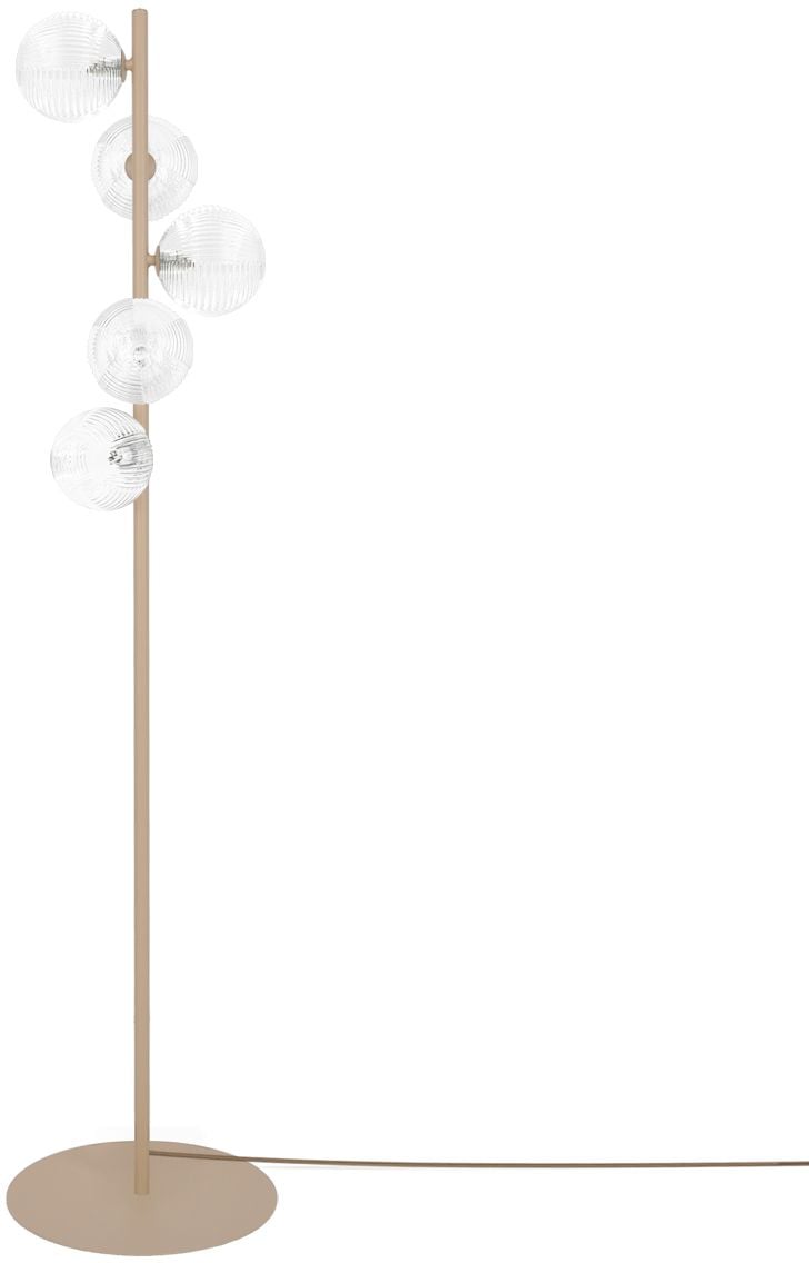 Kaja Tesoro stojaca lampa 5x10 W priehľadná-béžová K-5702