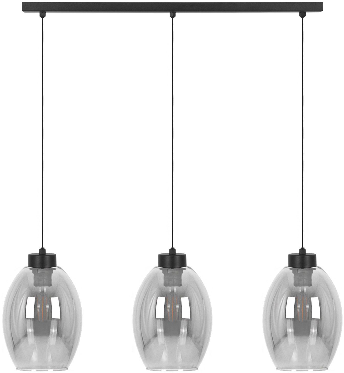 Kaja Balbo závesné svietidlo 3x15 W čierna-dymová K-5721