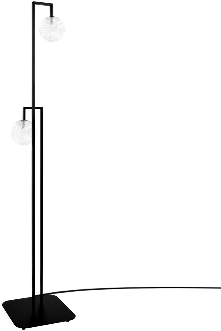 Kaja Parma stojaca lampa 2x10 W čierna-priehľadná K-5764