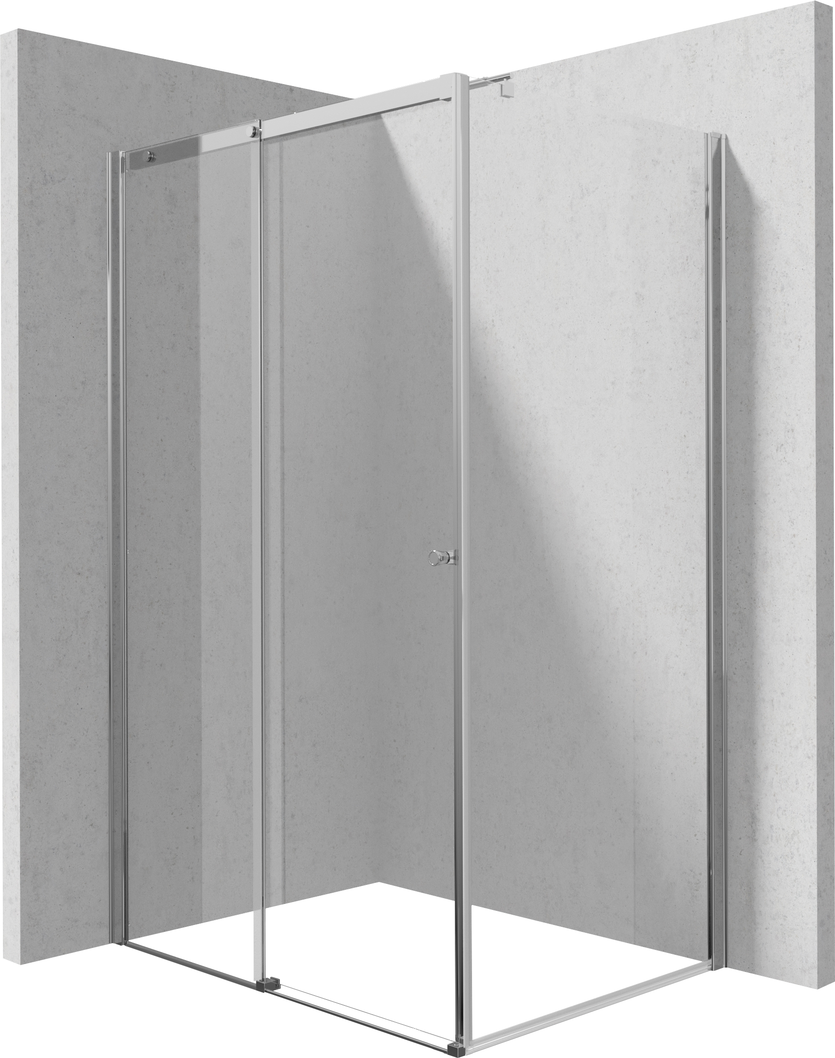 Deante Kerria Plus sprchovací kút 100x90 cm štvorcová chromová lesklé/priehľadné sklo KKN0P10S09