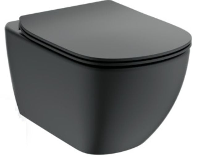 Ideal Standard Tesi wc misa s pomaly sa sklápajúcim sedadlom závesné bez oplachovacieho kruhu čierna T3546V3