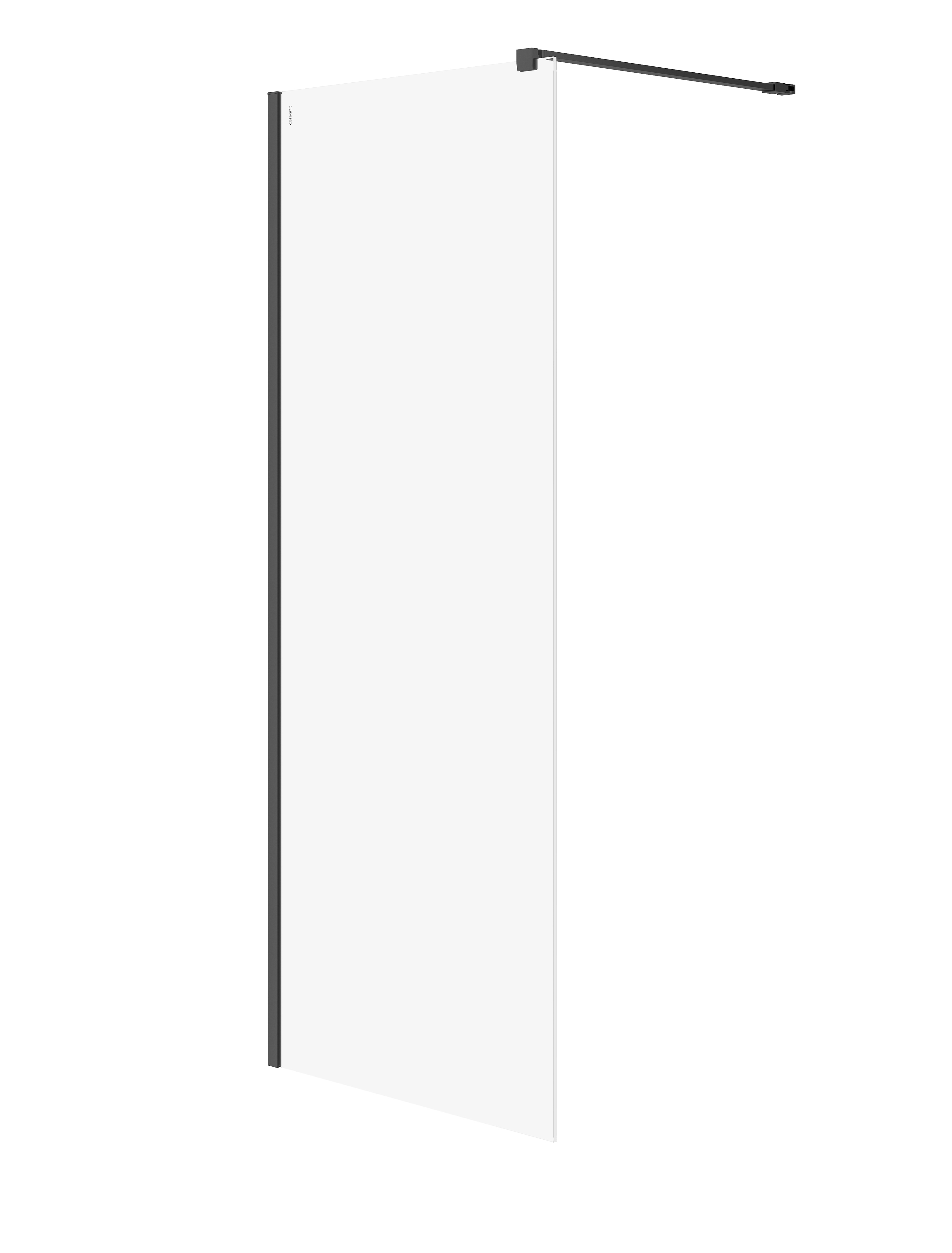 Cersanit Mille stena sprchového kúta walk -in 80 cm čierna matný/sklo priehľadné S161-007