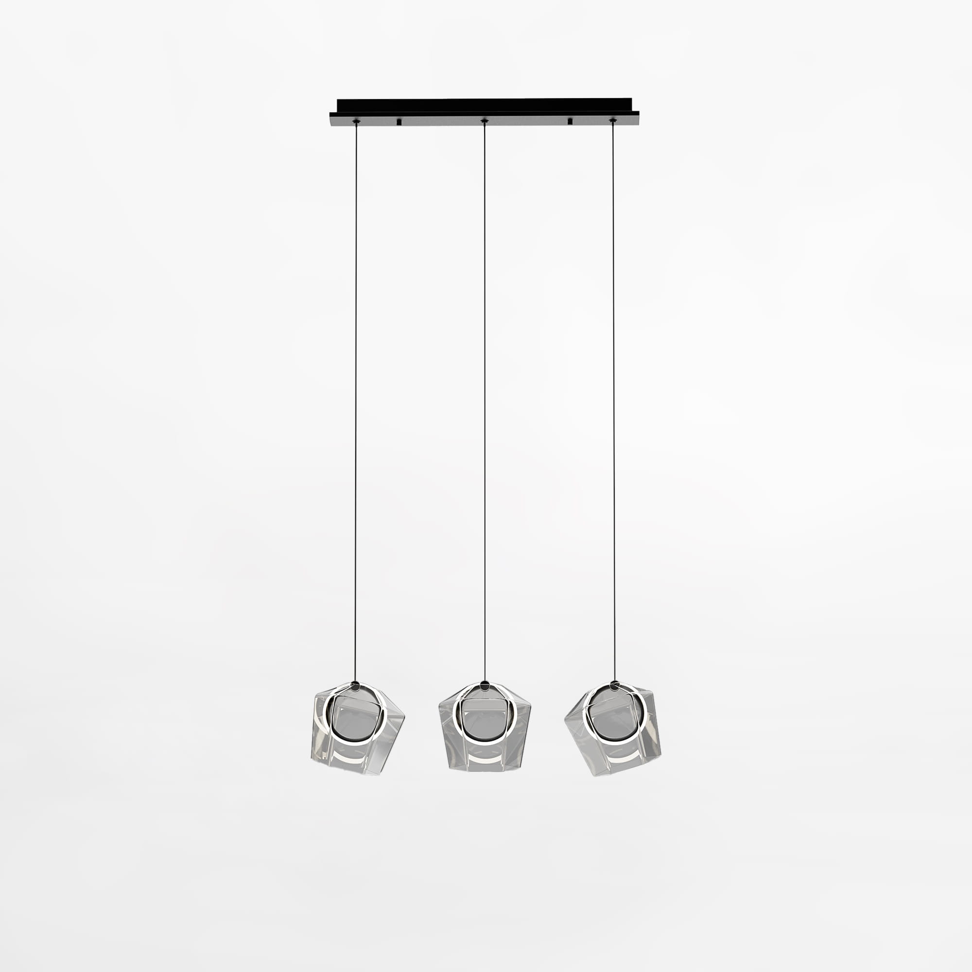 Zuma Line Colore závesné svietidlo 3x6 W čierna-priehľadná MD3350B-3BL/C