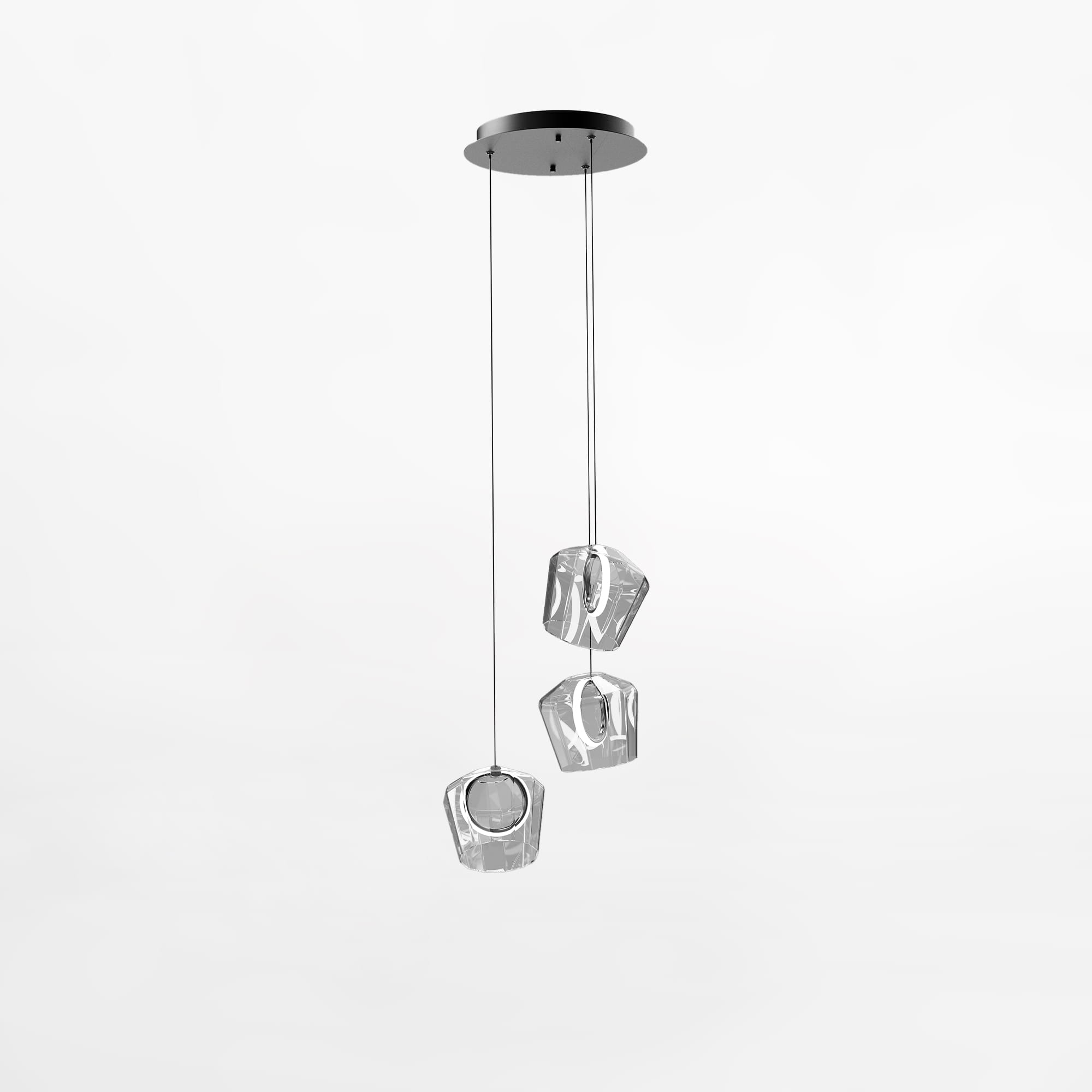 Zuma Line Colore závesné svietidlo 3x6 W čierna-priehľadná MD3350A-3BL/C