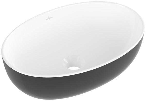 Villeroy & Boch Artis umývadlo 48x32.5 cm oválny pultové umývadlo biela-čierna 438848BCT8
