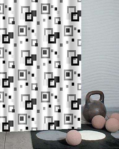 Duschy sprchový záves 200x180 cm biela-čierna-sivá 623-50