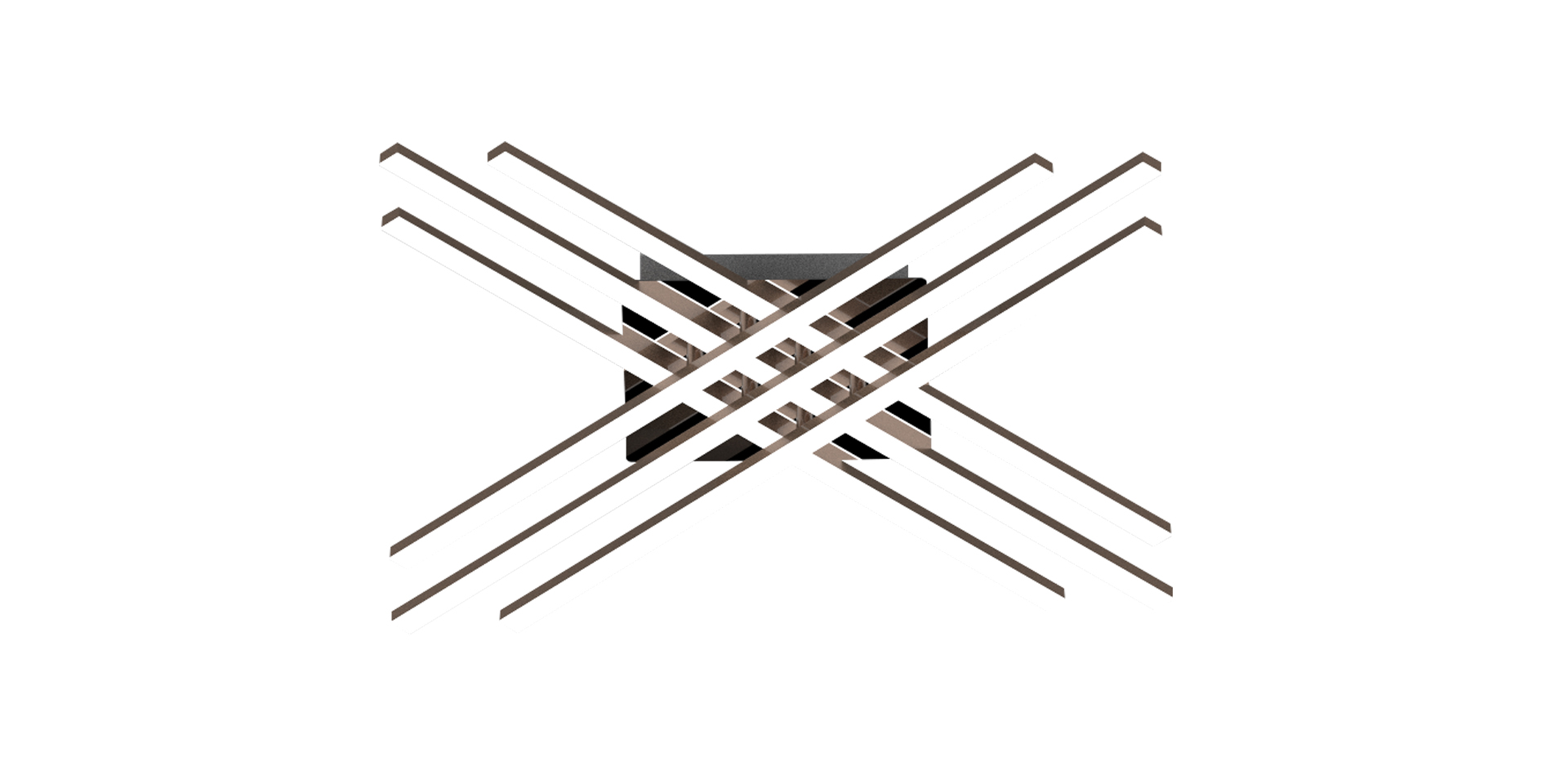 Zuma Line Cross stropné svietidlo 6x8 W čierna-chrómová PL99829-6