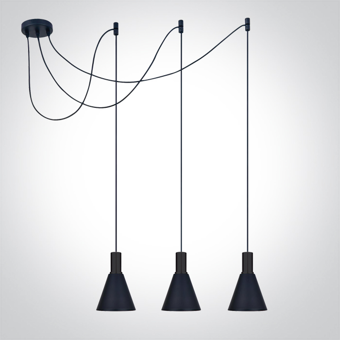One Light Tala závesné svietidlo 3x10 W čierna 63122B/B