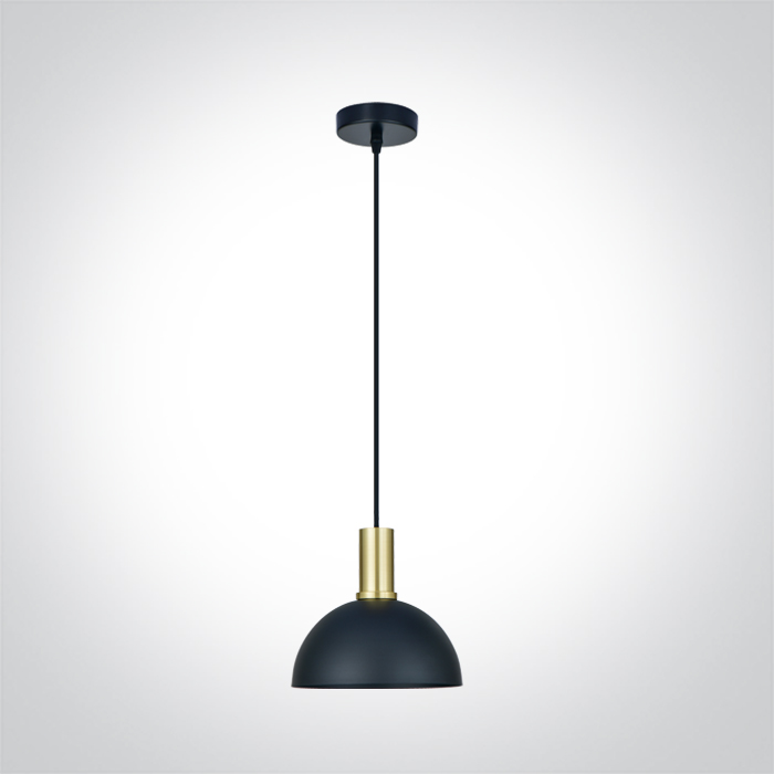 One Light Omorfo závesné svietidlo 1x10 W čierna-mosadzná 63140/BBS