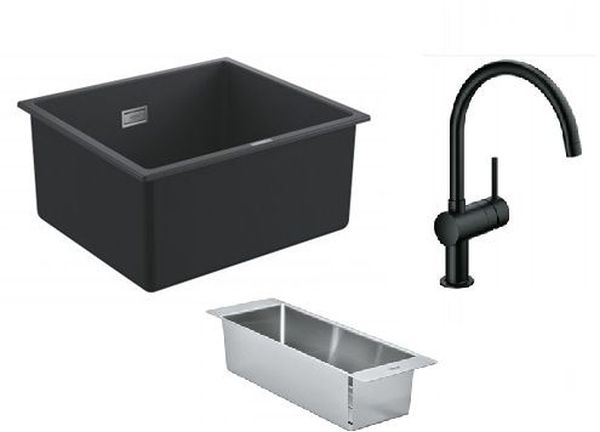 Súprava kuchynská batéria Grohe Minta 32917KS0, granitový drez Grohe K700 31653AP0, 40852SD0