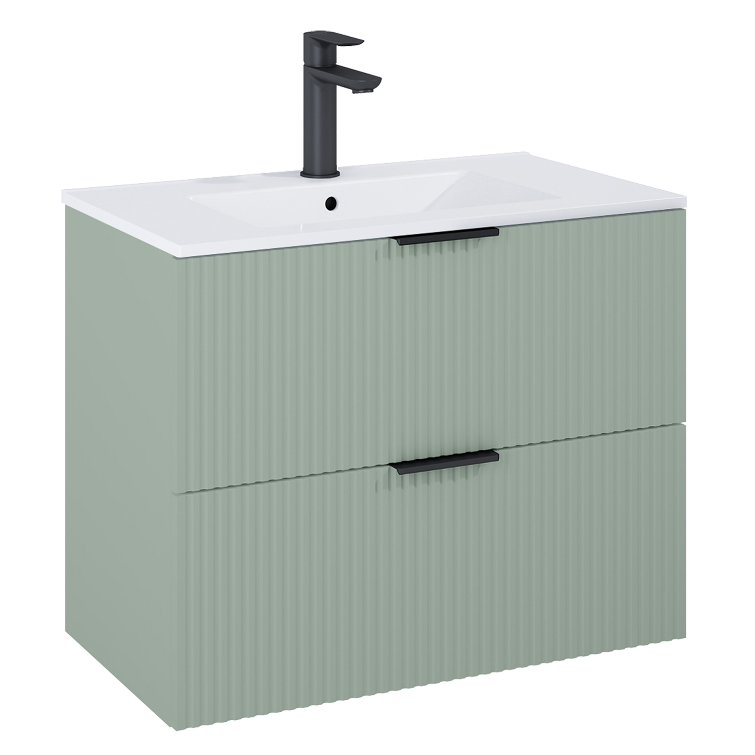 Roca Reef skrinka 80x45.2x63.5 cm závesná kúpeľňová skrinka pod umývadlo zelená A857955147