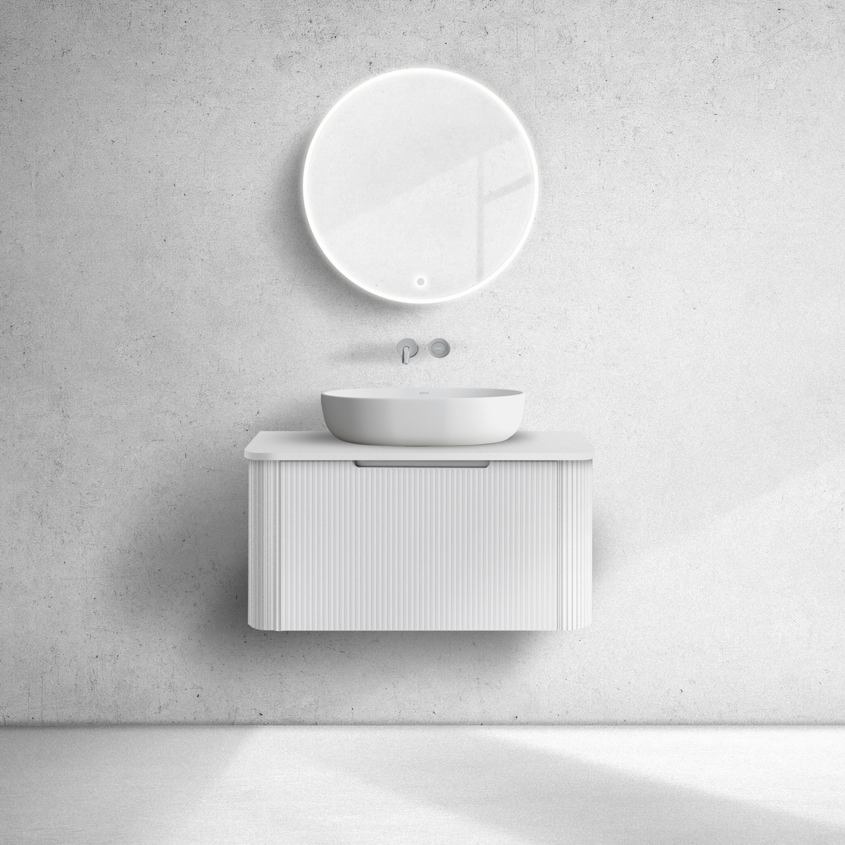 Oltens Hamnes skrinka 80x46x39 cm závesná kúpeľňová skrinka pod umývadlo biela 60023000