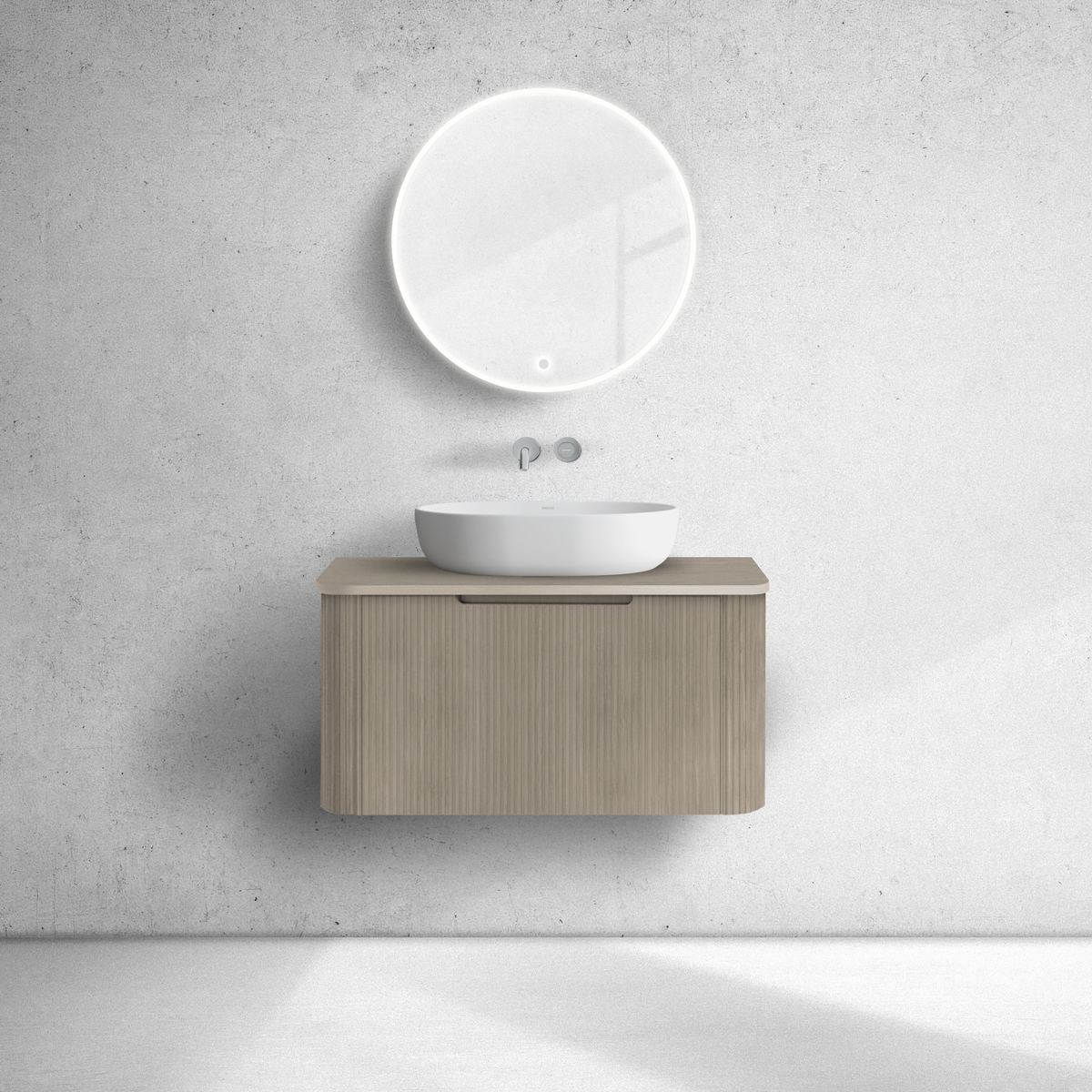 Oltens Hamnes skrinka 80x46x39 cm závesná kúpeľňová skrinka pod umývadlo dub 60023060