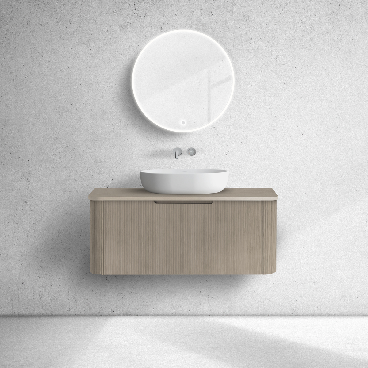 Oltens Hamnes skrinka 100x46x39 cm závesná kúpeľňová skrinka pod umývadlo dub 60024060