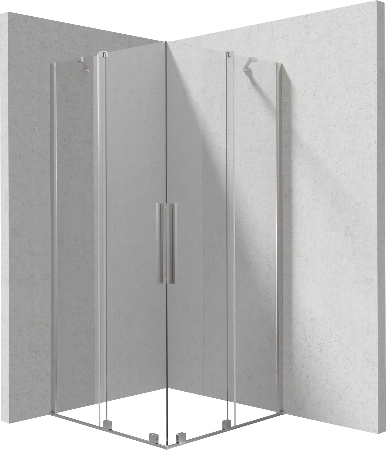 Deante Kerria Plus sprchovací kút 90x90 cm obdĺžniková brúsené/priehľadné sklo KPNFP09P09