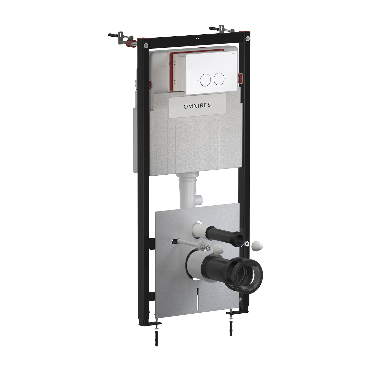 Omnires Eco Flush Set Strongframe + Minimal podomietkový konšrukcia so splachovacím tlačidlom pre nástennú misu STFWCECO1MRBP