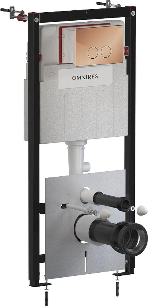 Omnires Eco Flush Set Strongframe + Minimal podomietkový konšrukcia so splachovacím tlačidlom pre nástennú misu STFWCECO1MRCP