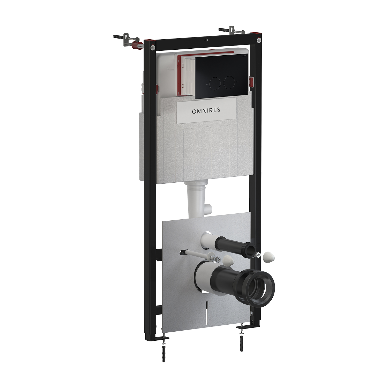 Omnires Eco Flush Set Strongframe + Minimal podomietkový konšrukcia so splachovacím tlačidlom pre nástennú misu STFWCECO1MRBLM