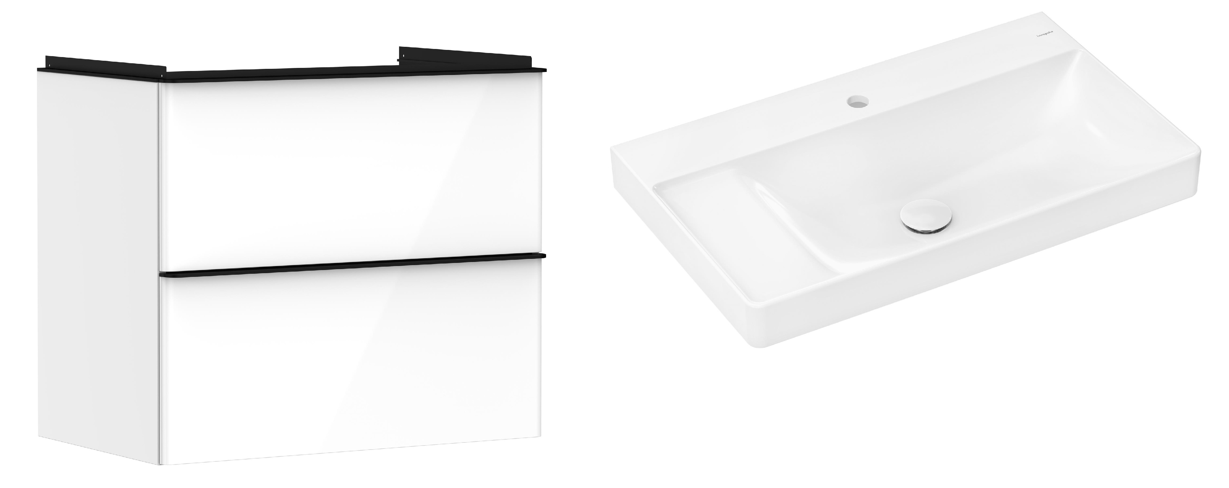 Súprava skrinka Hansgrohe Xelu Q 54027670, umývadlo Hansgrohe Xelu Q 61030450