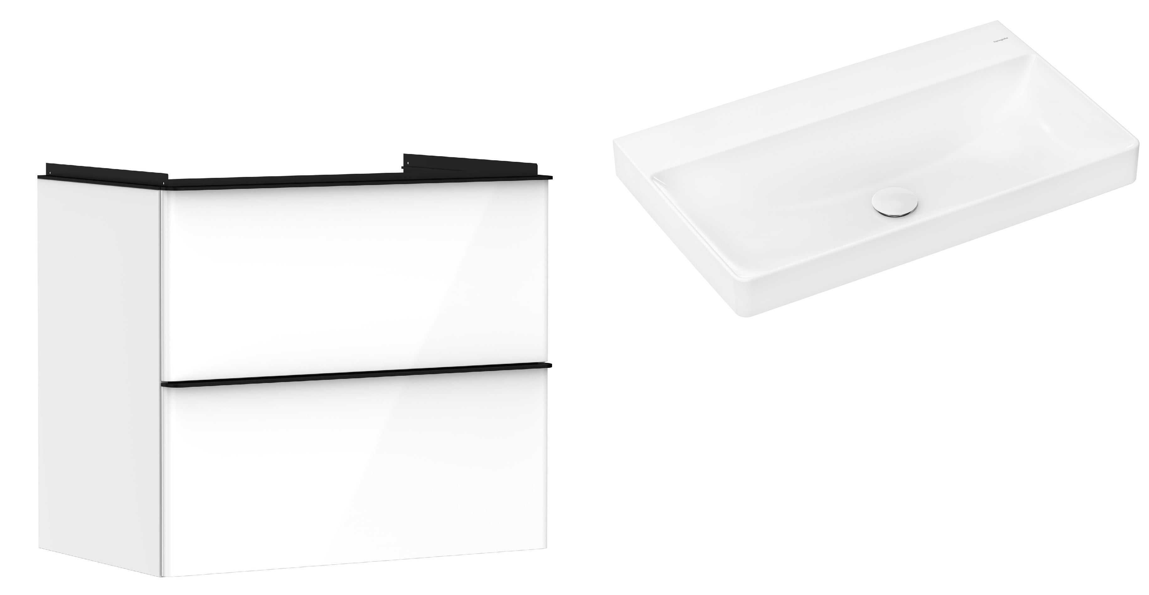 Súprava skrinka Hansgrohe Xelu Q 54027670, umývadlo Hansgrohe Xelu Q 61021450
