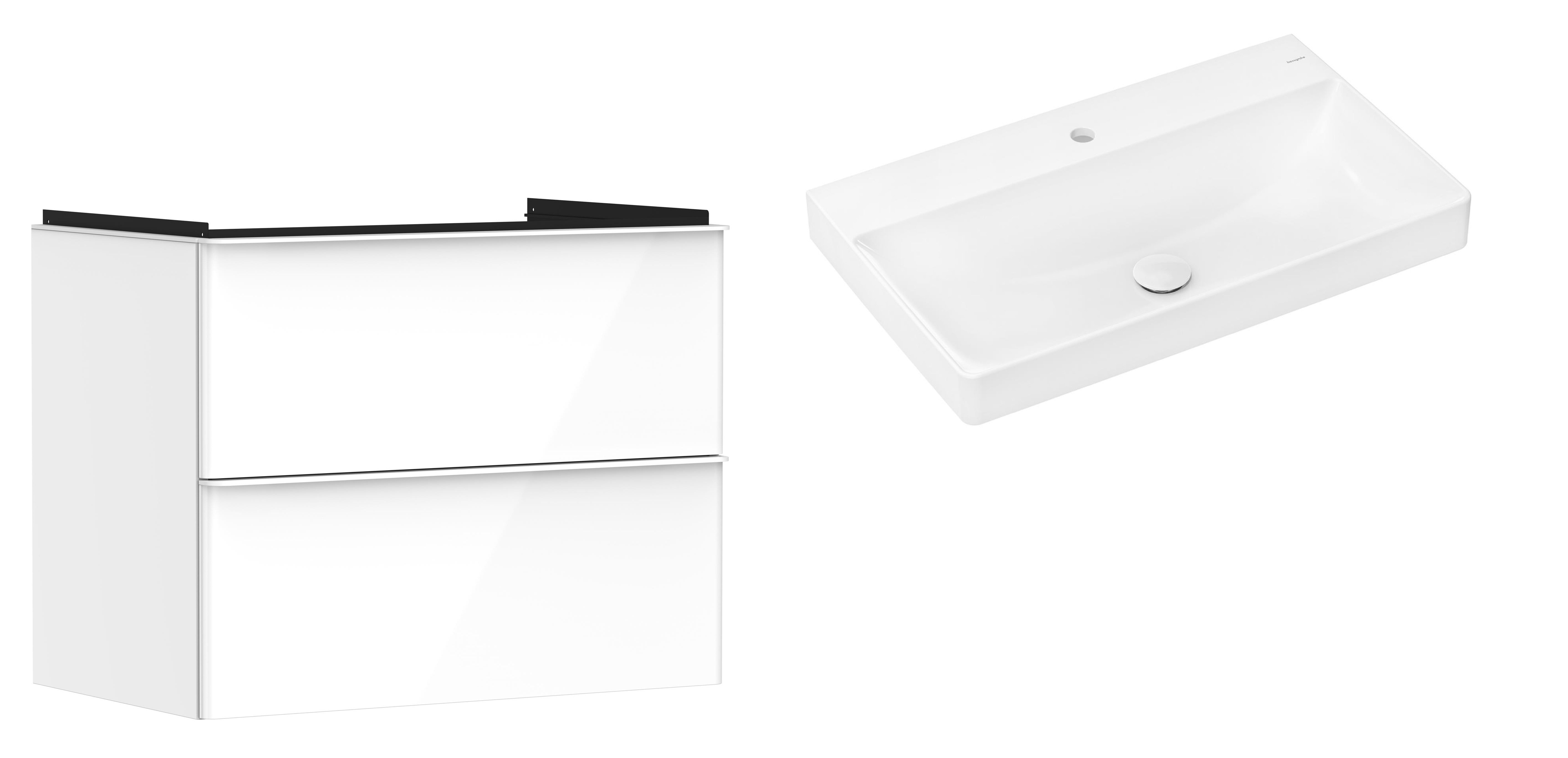 Súprava skrinka Hansgrohe Xelu Q 54027700, umývadlo Hansgrohe Xelu Q 61020450