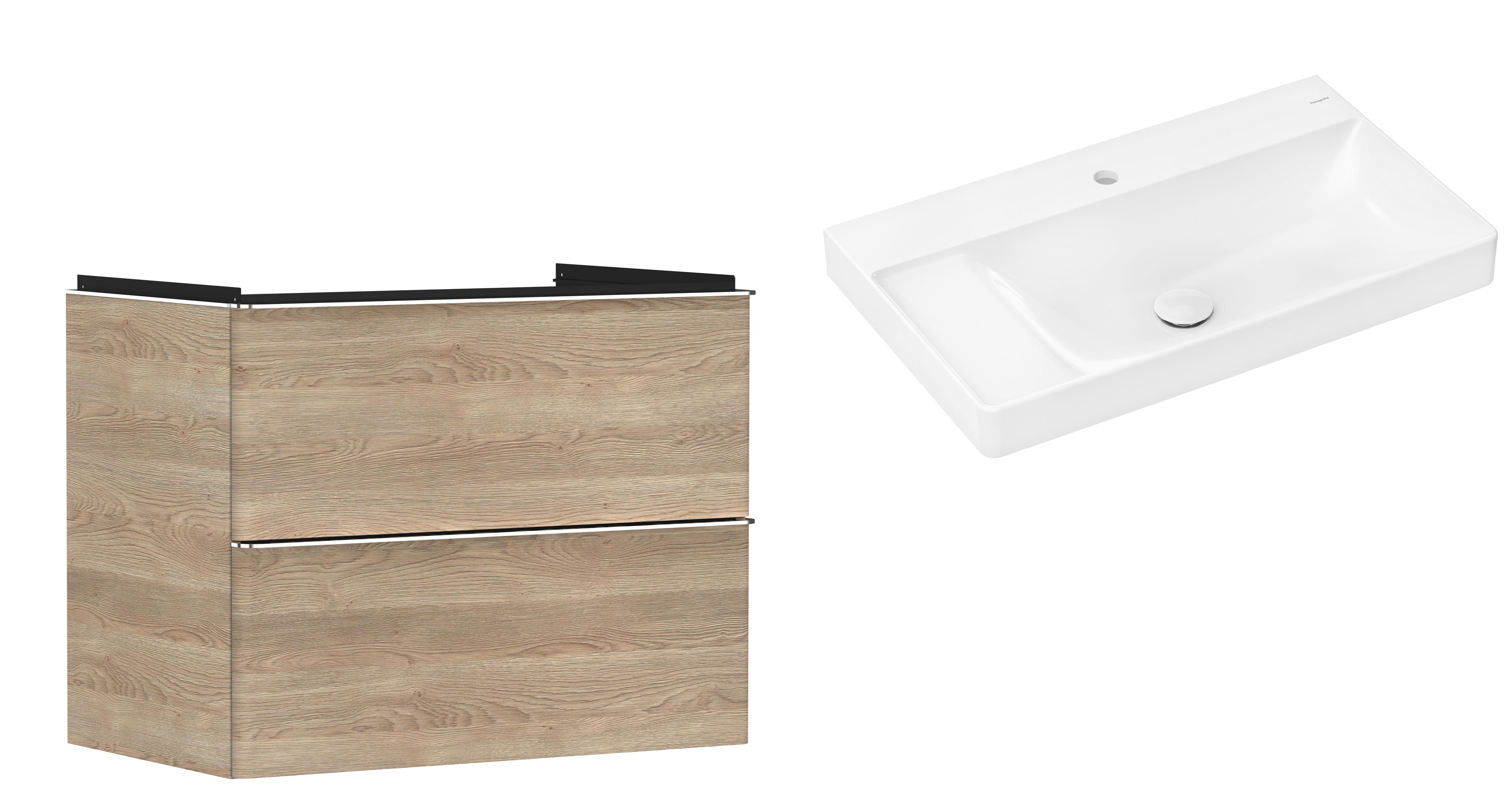 Súprava skrinka Hansgrohe Xelu Q 54029000, umývadlo Hansgrohe Xelu Q 61030450