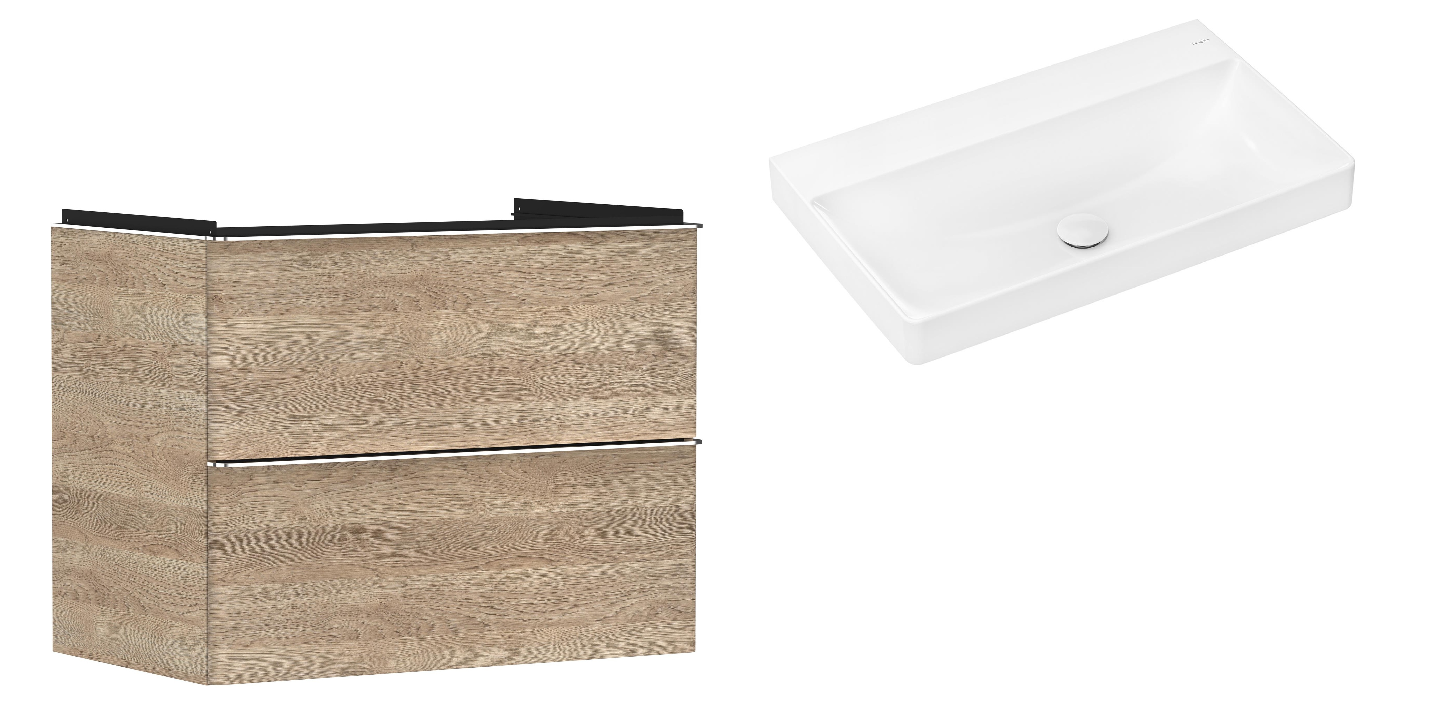 Súprava skrinka Hansgrohe Xelu Q 54029000, umývadlo Hansgrohe Xelu Q 61021450