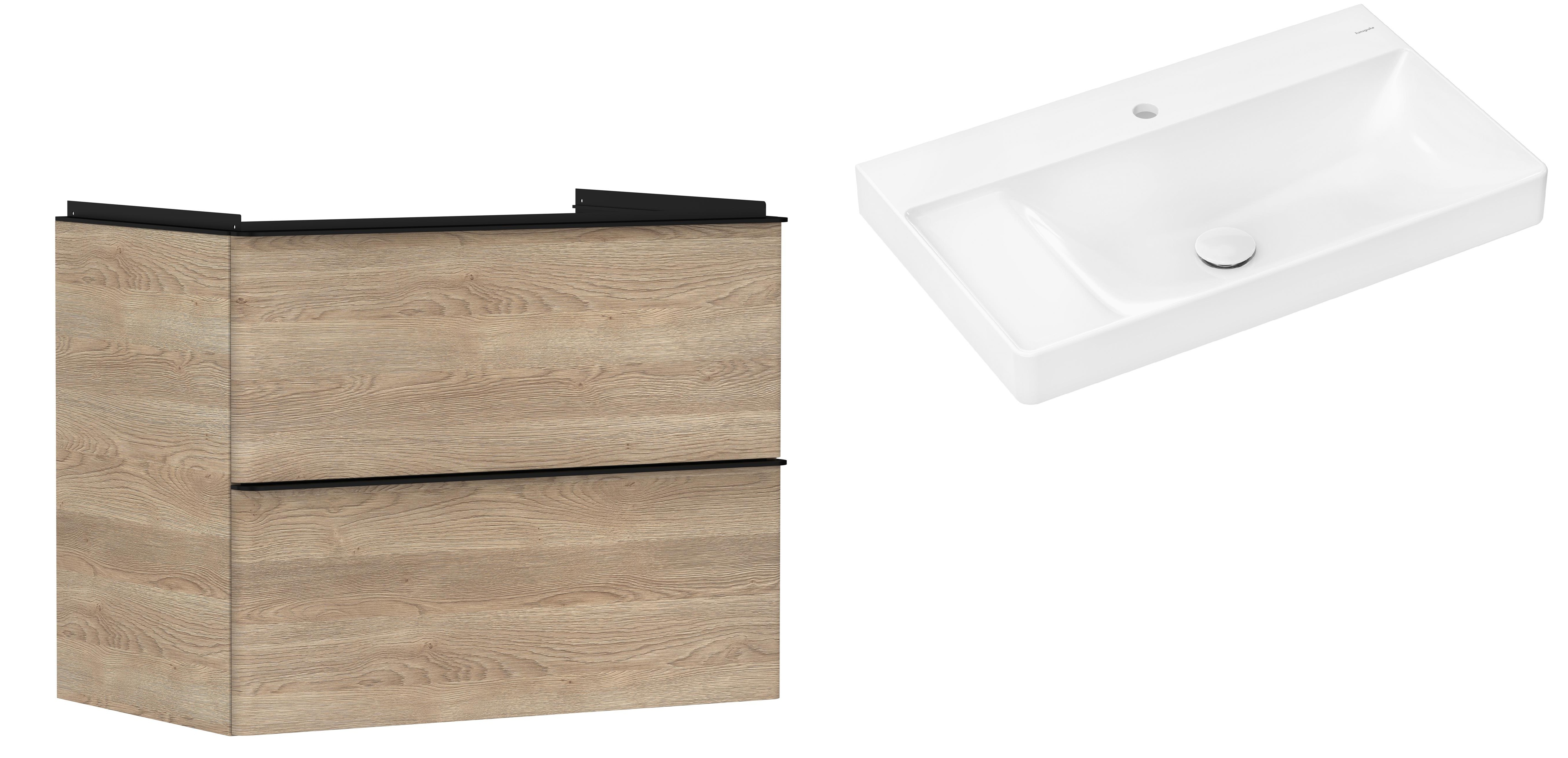 Súprava skrinka Hansgrohe Xelu Q 54029670, umývadlo Hansgrohe Xelu Q 61030450