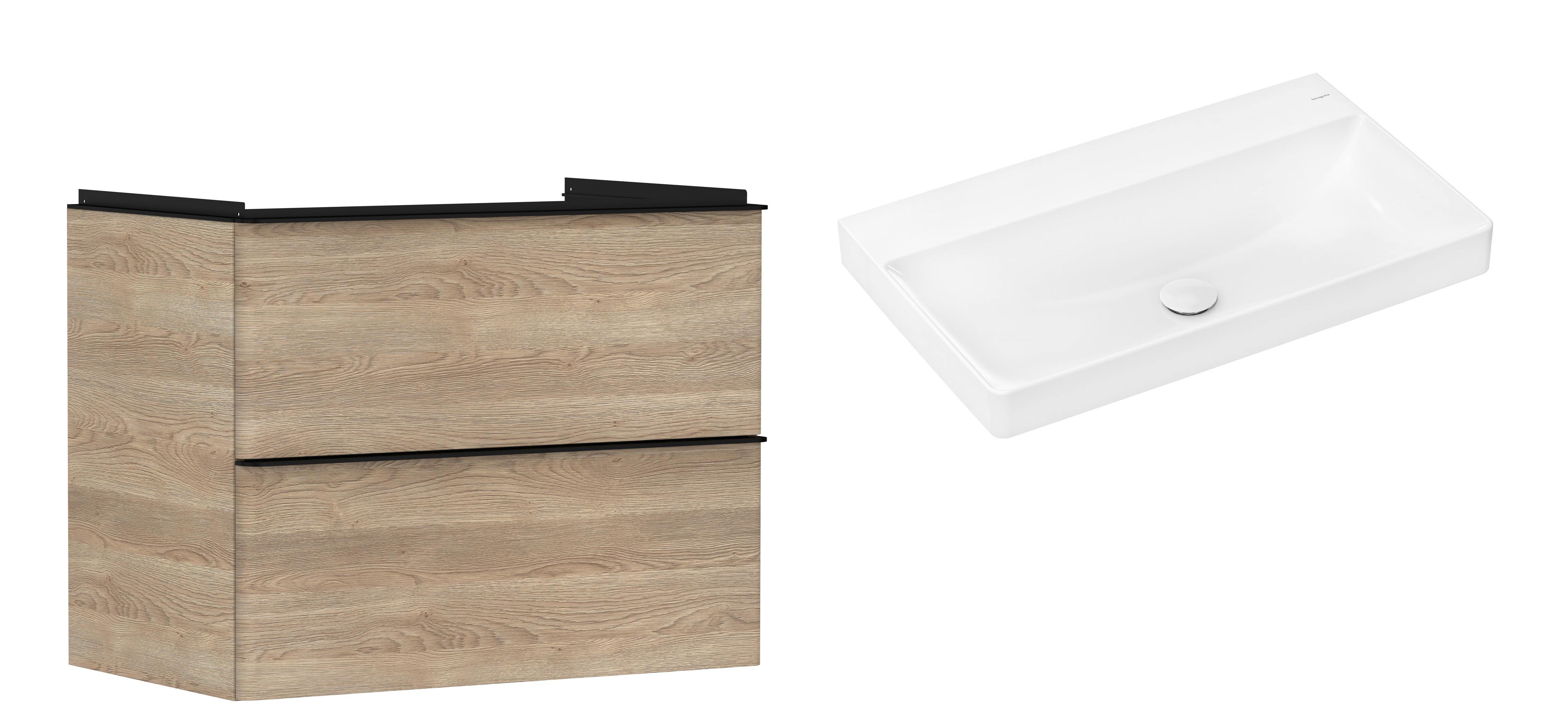 Súprava skrinka Hansgrohe Xelu Q 54029670, umývadlo Hansgrohe Xelu Q 61021450