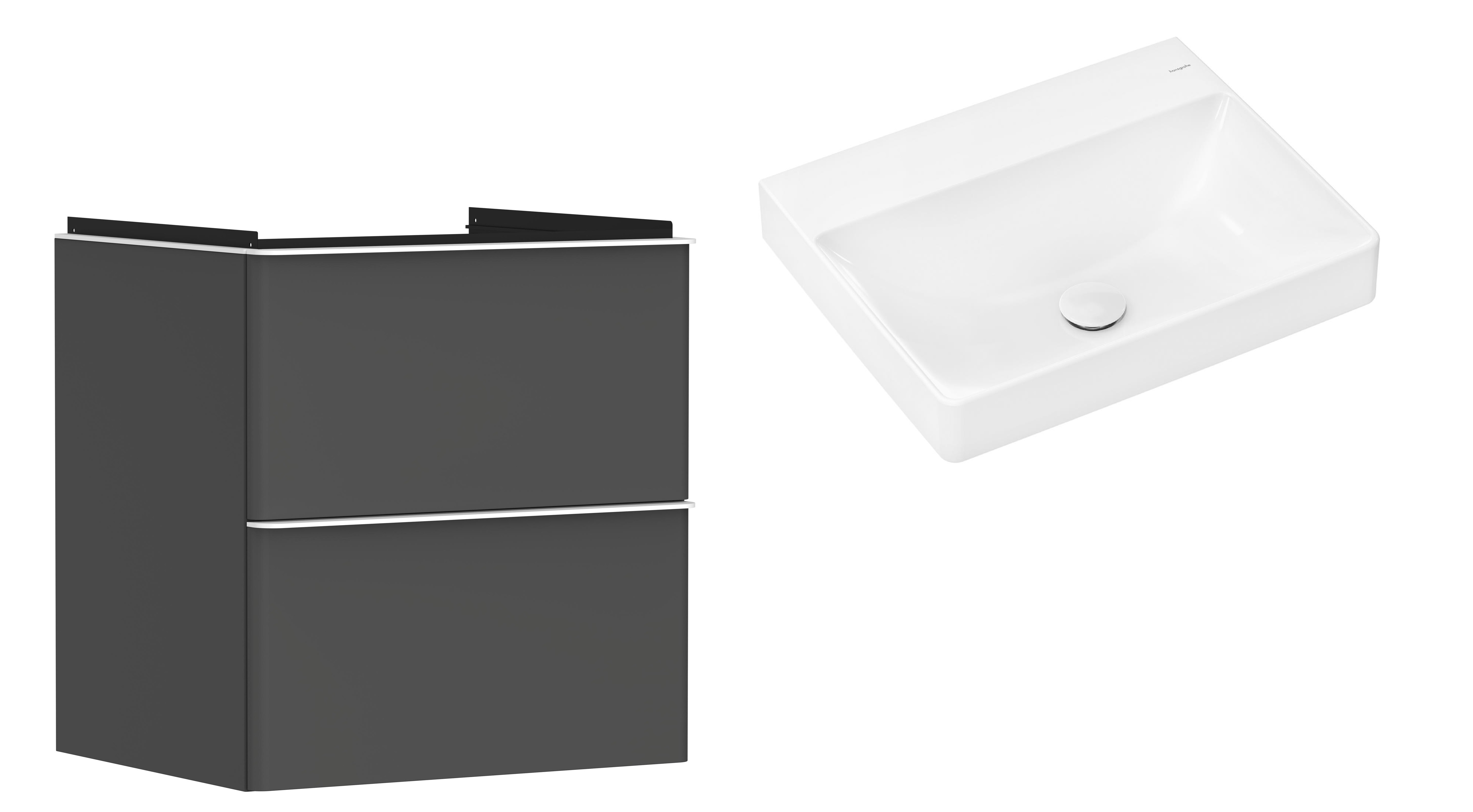 Súprava skrinka Hansgrohe Xelu Q 54024700, umývadlo Hansgrohe Xelu Q 61017450