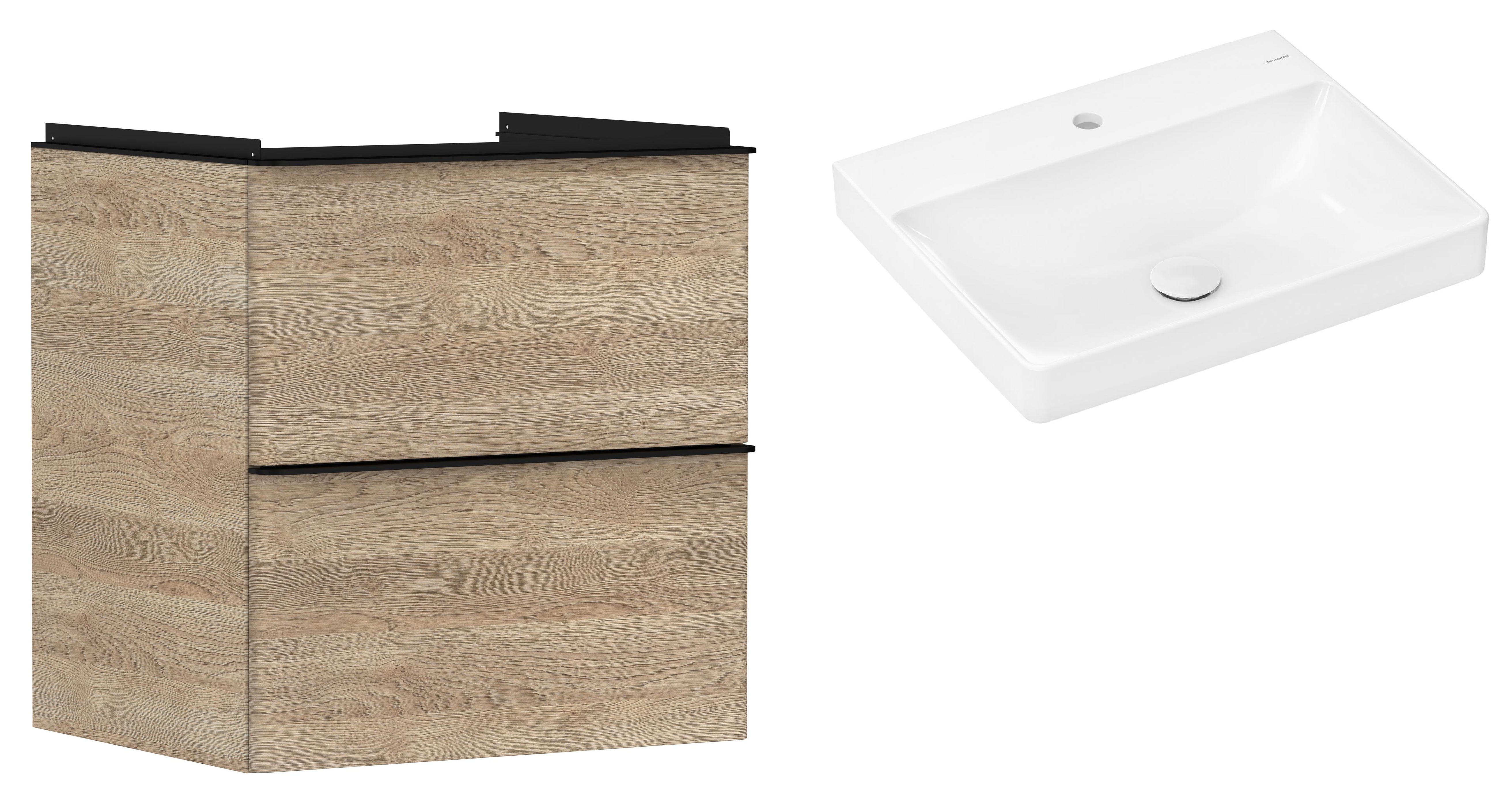 Súprava skrinka Hansgrohe Xelu Q 54025670, umývadlo Hansgrohe Xelu Q 61016450