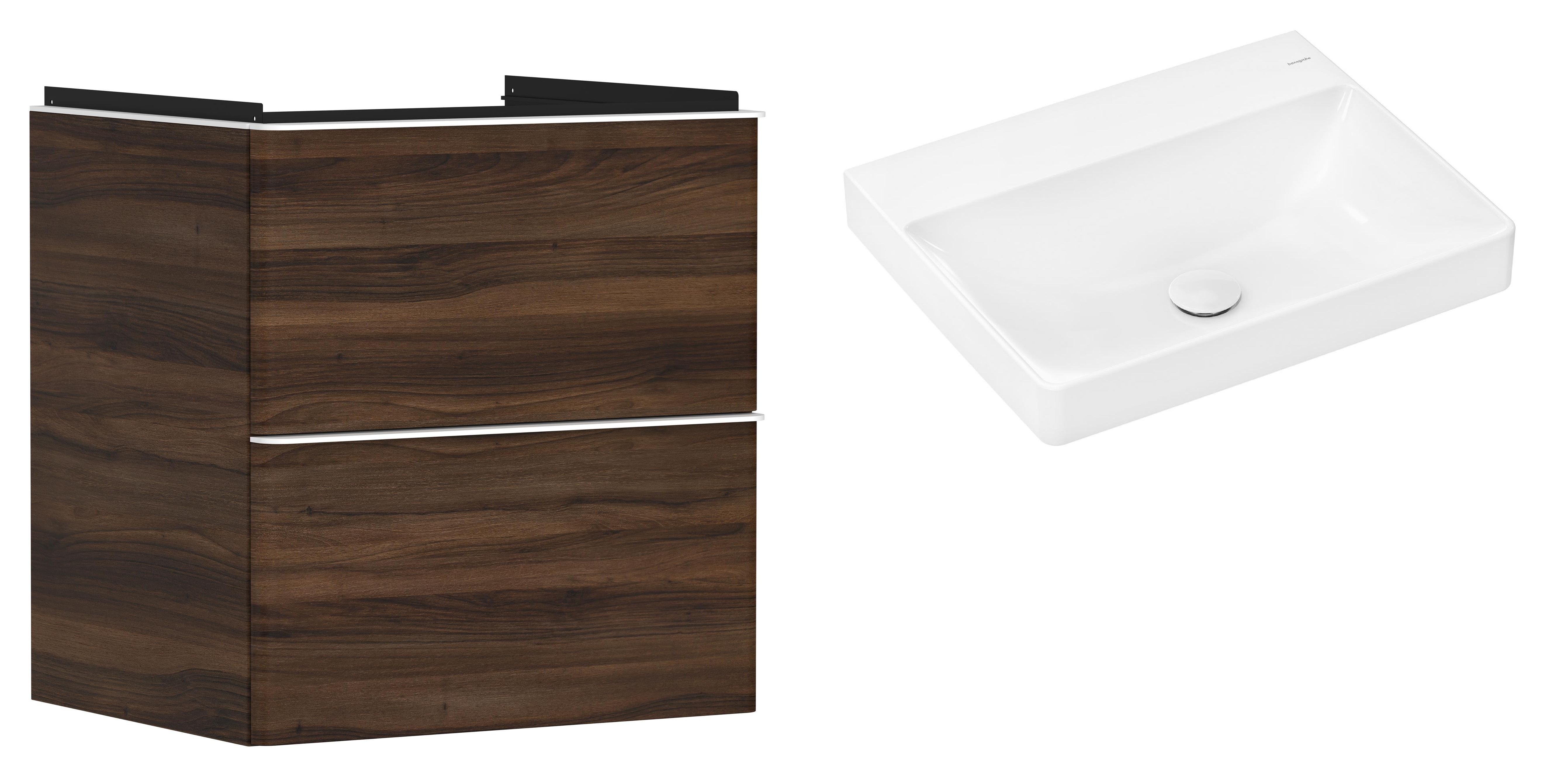 Súprava skrinka Hansgrohe Xelu Q 54026700, umývadlo Hansgrohe Xelu Q 61017450