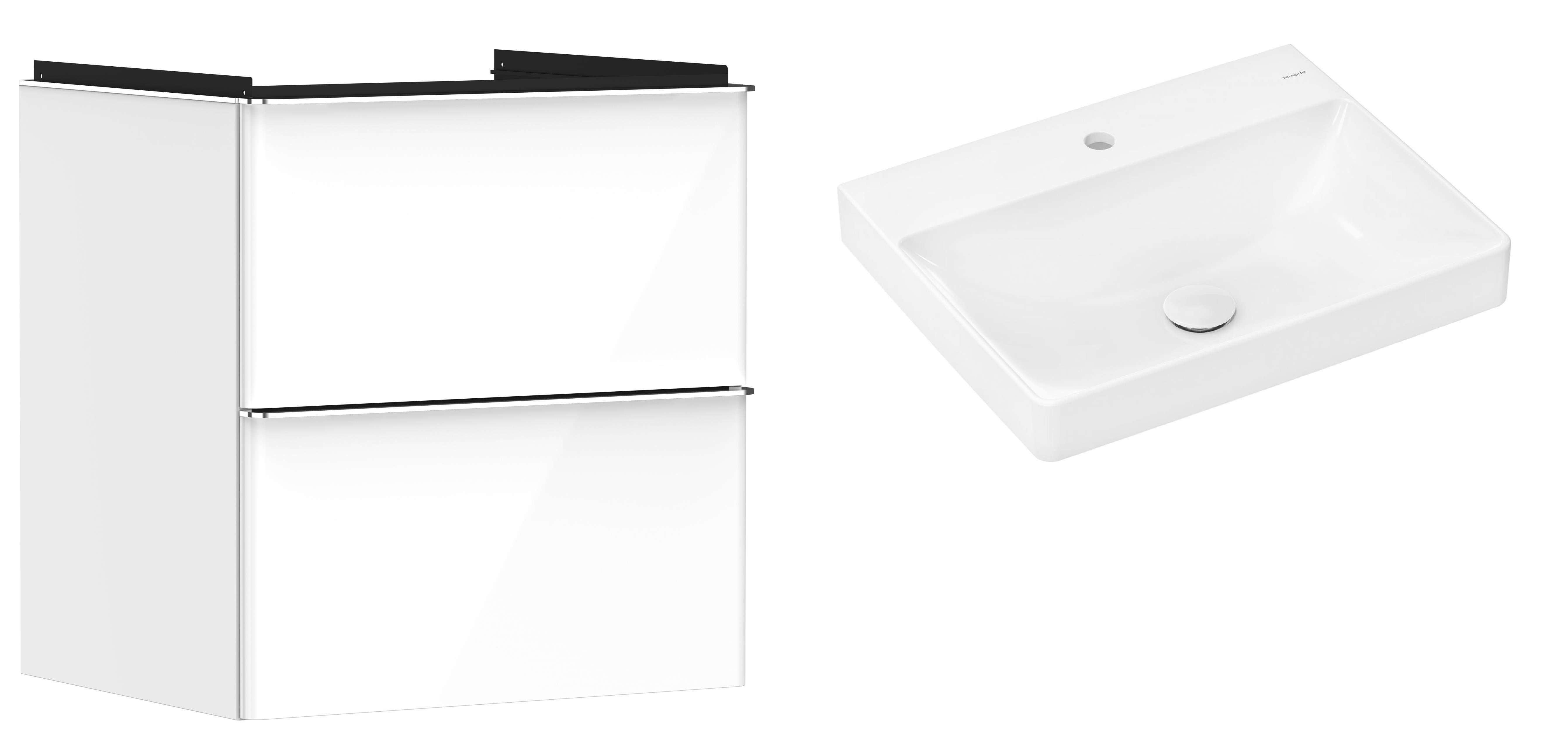 Súprava skrinka Hansgrohe Xelu Q 54023000, umývadlo Hansgrohe Xelu Q 61016450